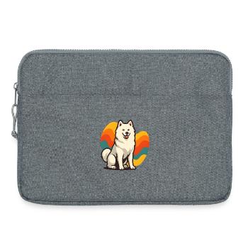 Samojede Hundeprisma Retro Wave - Laptoptasche 15" - Grau meliert - Vorne