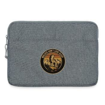 Moonlit night wolf in mountain landscape - Laptop bag 15" - heather grey - Front