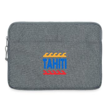 Tahiti - Polynésie française - Polynésie - Plage - Sacoche pour ordinateur portable 15 pouces - gris chiné - Devant