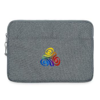 Regenbogen Dreieck Spirale - Laptoptasche 15" - Grau meliert - Vorne