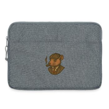 Rat en costume avec cigare - Sacoche pour ordinateur portable 15 pouces - gris chiné - Devant