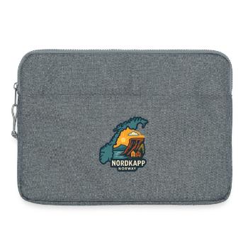 Sonnenuntergang am Nordkap bei Klippan in Norwegen - Laptoptasche 15" - Grau meliert - Vorne