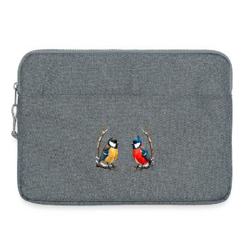 Twin Songbirds in Winter - Laptop bag 15" - heather grey - Front