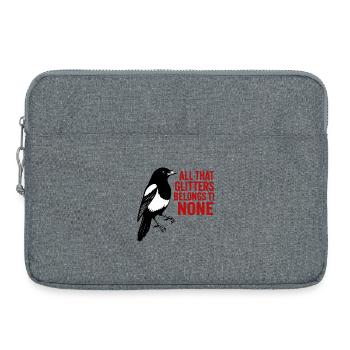 Crow and red glitter saying - Laptop bag 15" - heather grey - Front