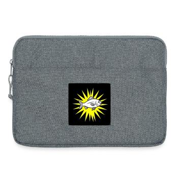 Cooler Fisch im Punk Rock & Pop Art Stil - Laptoptasche 15" - Grau meliert - Vorne