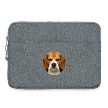 Beagle portrait with serious facial expressions - Laptop bag 15" - heather grey - Front