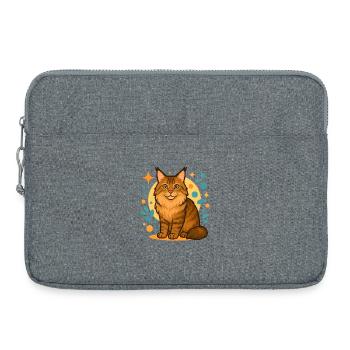 Maine Coon cat in colorful circles - Laptop bag 15" - heather grey - Front
