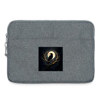 Corbeau sur la lune illuminée - Sacoche pour ordinateur portable 15 pouces - gris chiné - Devant