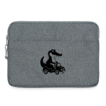 Moving Crocodile Cartoon Illustration - Laptop bag 15" - heather grey - Front