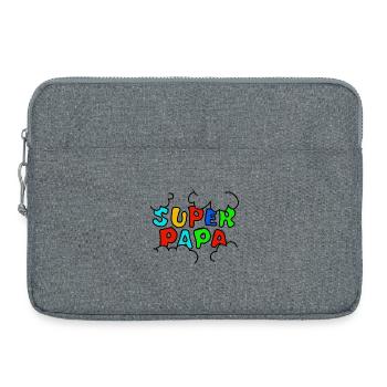 Super Dad Rainbow Font - Laptop bag 15" - heather grey - Front