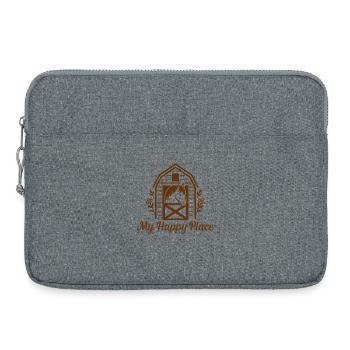 Mon endroit heureux – L’amour de l’écurie - Sacoche pour ordinateur portable 15 pouces - gris chiné - Devant