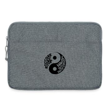 Love Hate Yin Yang Shirt for Thinkers and Artists - Laptop bag 15" - heather grey - Front