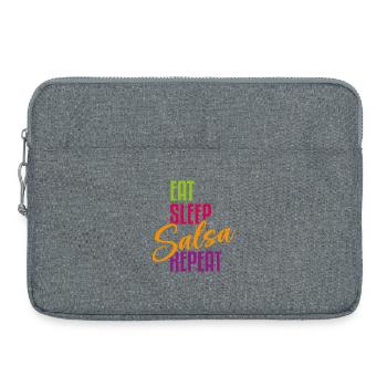 Manger Sleep Salsa Répéter – Tenue Salsa - Sacoche pour ordinateur portable 15 pouces - gris chiné - Devant