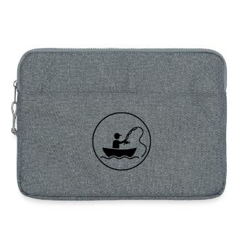 Angeln & Fischen | Petri Heil Hobby Logo - Laptoptasche 15" - Grau meliert - Vorne