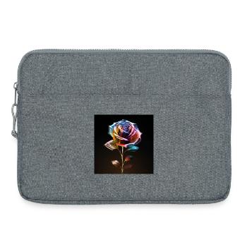 Regenbogenrose Metallglanz - Laptoptasche 15" - Grau meliert - Vorne