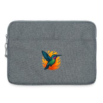 Colorful hummingbird against flaming background - Laptop bag 15" - heather grey - Front