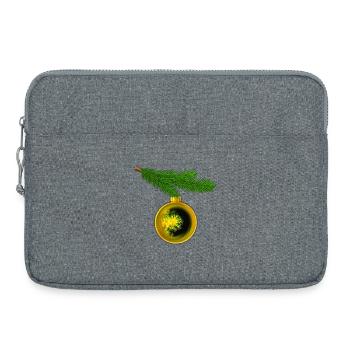 Boule de Noël avec des anémones crustacées sur une branche de sapin - Sacoche pour ordinateur portable 15 pouces - gris chiné - Devant
