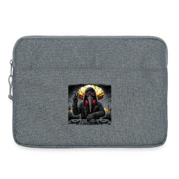Post-Apocalyptic DJ Techno EDM Festival Shirt - Laptop bag 15" - heather grey - Front