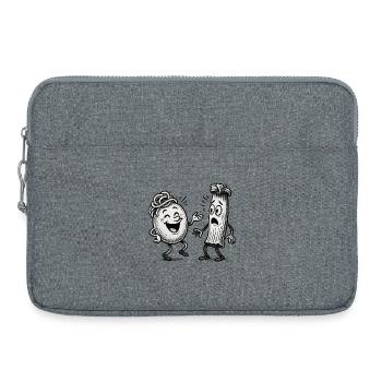 Nouilles italiennes vs chinoises - Sacoche pour ordinateur portable 15 pouces - gris chiné - Devant