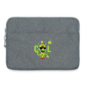 Alien vert avec lunettes de soleil - Sacoche pour ordinateur portable 15 pouces - gris chiné - Devant