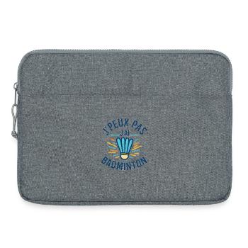 J'peux pas j'ai badminton - Sacoche pour ordinateur portable 15 pouces - gris chiné - Devant