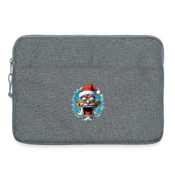 Crazy Santa with Glass Eyes - Laptop bag 15" - heather grey - Front