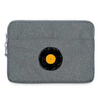 Vinyl Album Doodle Lines Sketch - Laptop bag 15" - heather grey - Front