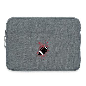 Rugbyball auf roten Spritzern - Laptoptasche 15" - Grau meliert - Vorne