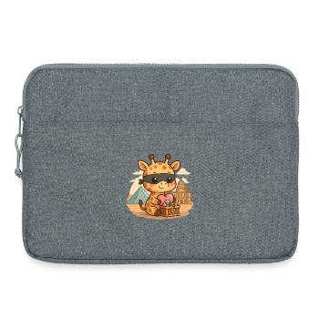 Girafe Kawaii Bandit – Voleuse de Trésor du Louvre - Sacoche pour ordinateur portable 15 pouces - gris chiné - Devant