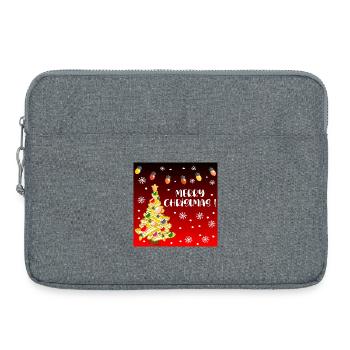 Drôles de joyeux Noël frites - Sacoche pour ordinateur portable 15 pouces - gris chiné - Devant