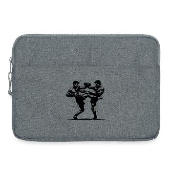 Doppelschlag Thai Boxing der Ring brennt heftig - Laptoptasche 15" - Grau meliert - Vorne