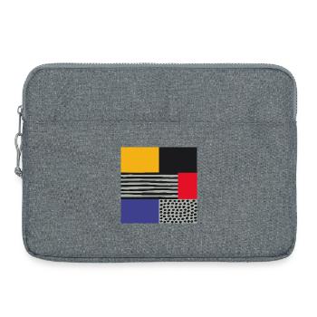 Scandi Art: Abstrakte Geometrie in Rot Blau Orange - Laptoptasche 15" - Grau meliert - Vorne