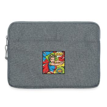 Pop Art Superheroine Powerful - Laptop bag 15" - heather grey - Front