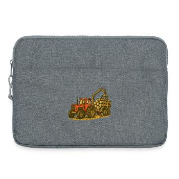 Forest Tractor with Timber Load - Laptop bag 15" - heather grey - Front