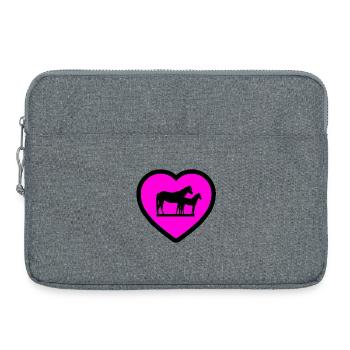 Chevaux - Sacoche pour ordinateur portable 15 pouces - gris chiné - Devant