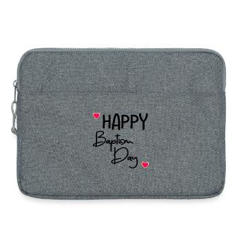 Joyeux jour du baptême - Sacoche pour ordinateur portable 15 pouces - gris chiné - Devant