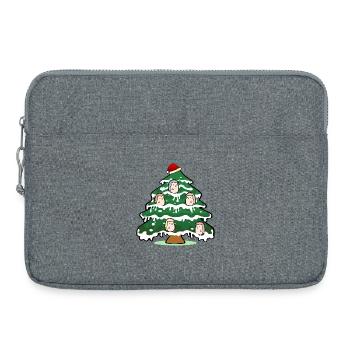 Lustiger Weihnachtsbaum Weihnachten Igel - Laptoptasche 15" - Grau meliert - Vorne