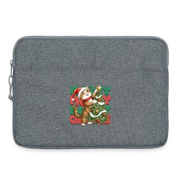 Katze Weihnachtsbaum Weihnachten Xmas Süß Lustig - Laptoptasche 15" - Grau meliert - Vorne