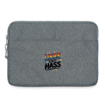 Liebe statt Hass - Cool Pride Logo - Laptoptasche 15" - Grau meliert - Vorne