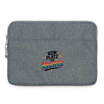 Kein Platz für Hass - Cool Pride Logo - Laptoptasche 15" - Grau meliert - Vorne