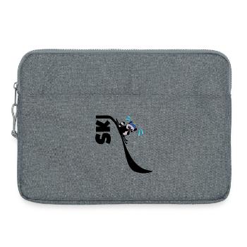 Raton laveur skieur pour enfants - Sacoche pour ordinateur portable 15 pouces - gris chiné - Devant