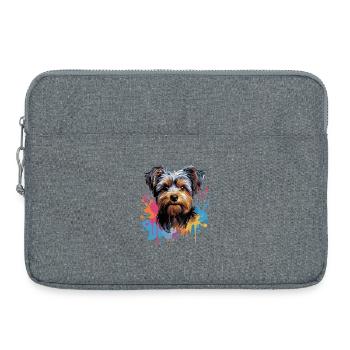 Yorkshire Terrier Splash Style - Laptop bag 15" - heather grey - Front