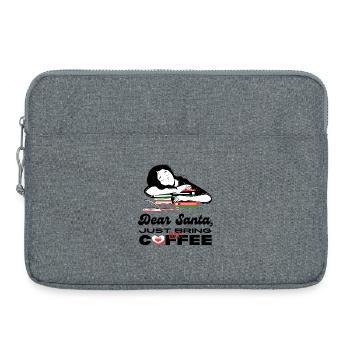 Dear Santa, Just Bring Me Coffee - Laptop bag 15" - heather grey - Front