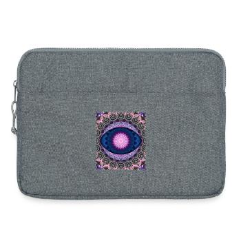 Mandala néon bleu rose - Sacoche pour ordinateur portable 15 pouces - gris chiné - Devant