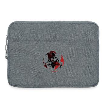 Bodybuilding-Silhouette auf Red Globe - Laptoptasche 15" - Grau meliert - Vorne