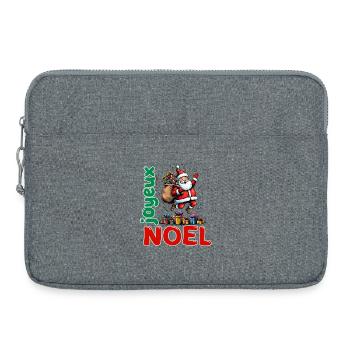 Frohe Weihnachts-Weihnachtsmann-Cartoon-Geschenke - Laptoptasche 15" - Grau meliert - Vorne