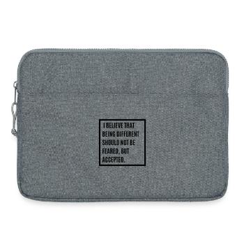 I Believe That Being Different Shouldn't Be Feared - Laptoptasche 15" - Grau meliert - Vorne