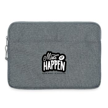 Make It Happen Typo Motivationsspruch - Laptoptasche 15" - Grau meliert - Vorne