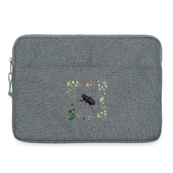 Hirschkäfer mit Herbstlaub - Laptoptasche 15" - Grau meliert - Vorne
