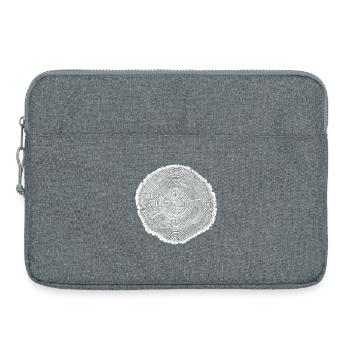 Baumscheibe Holzringe – Naturmotiv Weiß - Laptoptasche 15" - Grau meliert - Vorne